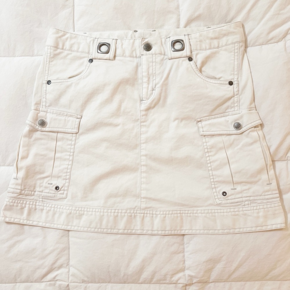 Vintage ATHLETA Off White Cargo Skirt Casual Resort Wear Size 8